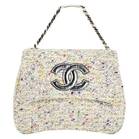 chanel tweed top handle flap bag|Flap Bags .